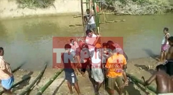 BJP makes bamboo-bridge for villagers BJP makes bamboo-bridge for villagers